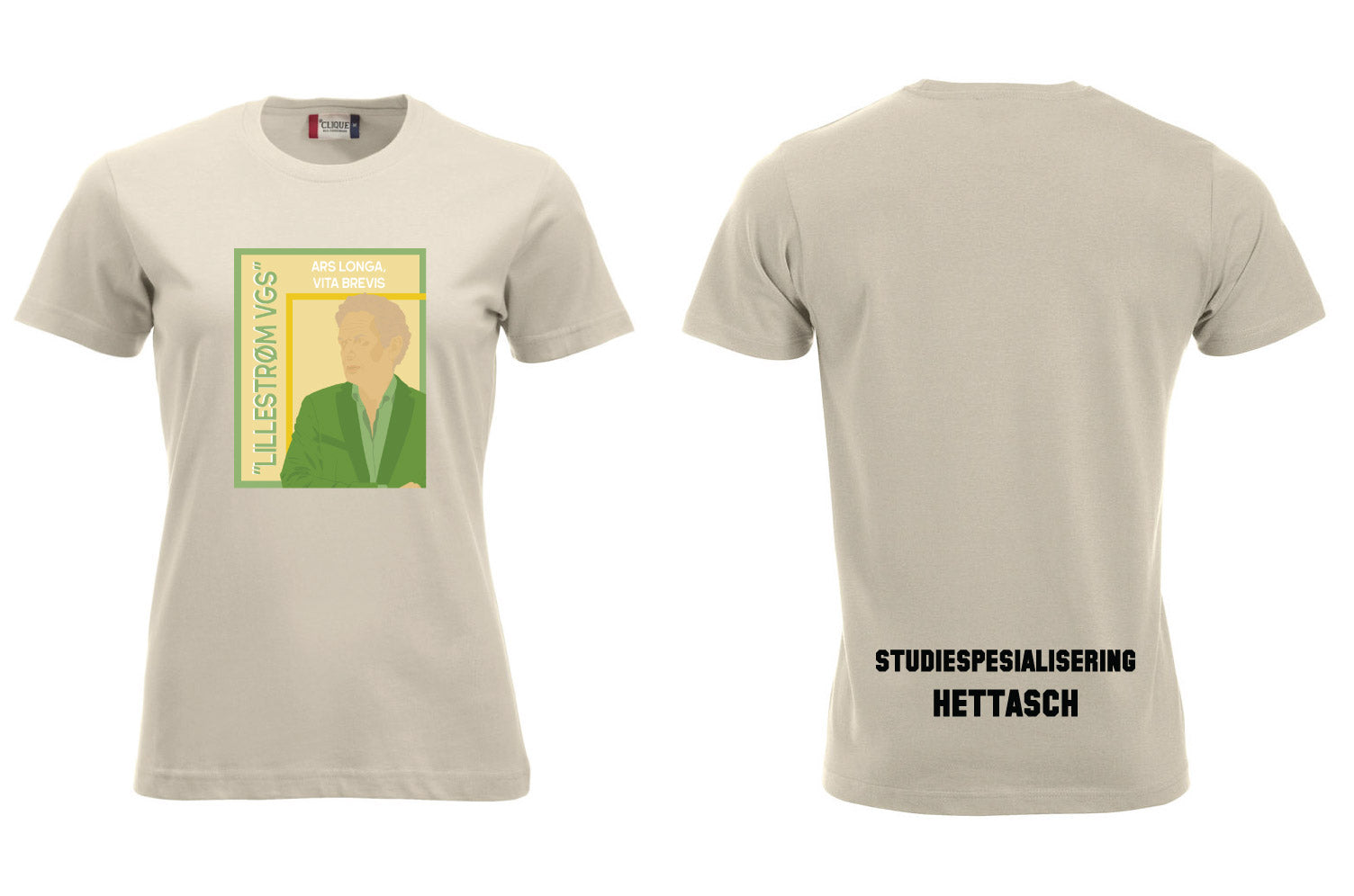 Lillestrøm VGS Tshirt Dame med navn og linje